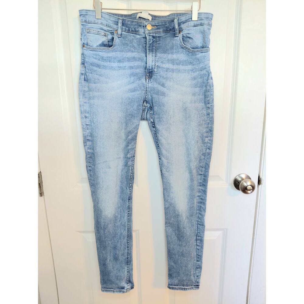 H&M Skinny Jeans Womens Light Wash Stretch Denim High-Rise 5-Pocket Size 12